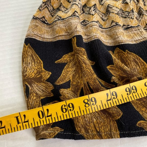 First Option Vintage Beige and Brown Elastic Waist Boho Western Skirt Size L - Picture 8 of 8